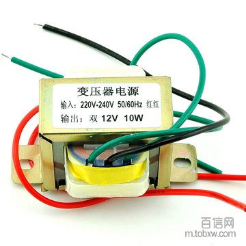 10W 双12V 电源变压器 输入：220V 50Hz / 输出：双12V